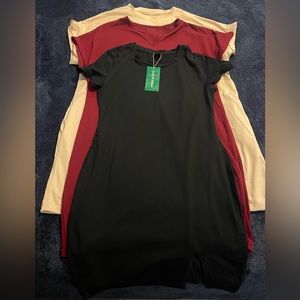 THREE Shein T-Shirt Dresses Women’s Medium BRAND NEW